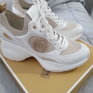 Michael Kors White and Cream Chunky Sneakers